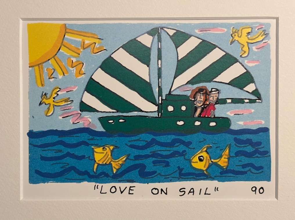 James Rizzi (1950-2011) - Love on Sail #1.0
