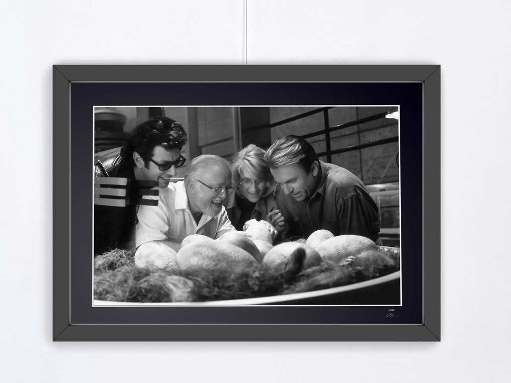 Jurassic Park 1993 - Jeff Goldblum, David Attenborough, Laura Dern et Sam Neil - Fine Art Photography - Luxury Wooden Frame 70X50 cm - Limited Edition 02 of 30 - Serial 20139 - Original Certificate (COA), Hologram - 100% New. Shipping Reduction from 3 items #3.2