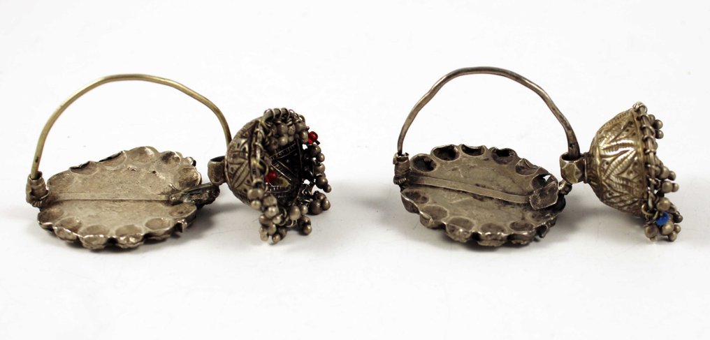 Due orecchini indossabili in argento - Placcato oro - Pakistan - Prima metà del XX secolo #3.2