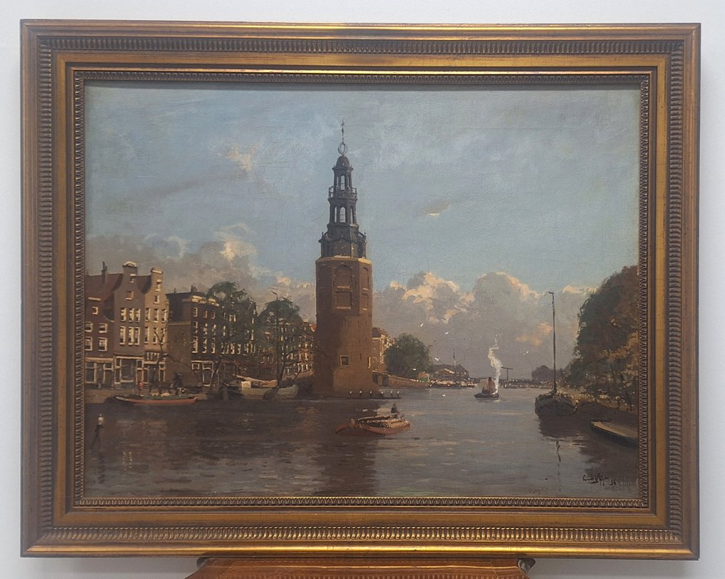Leendert van der Vlist (1894-1962) - Stadsgezicht Amsterdam met de Montelbaanstoren #4.3