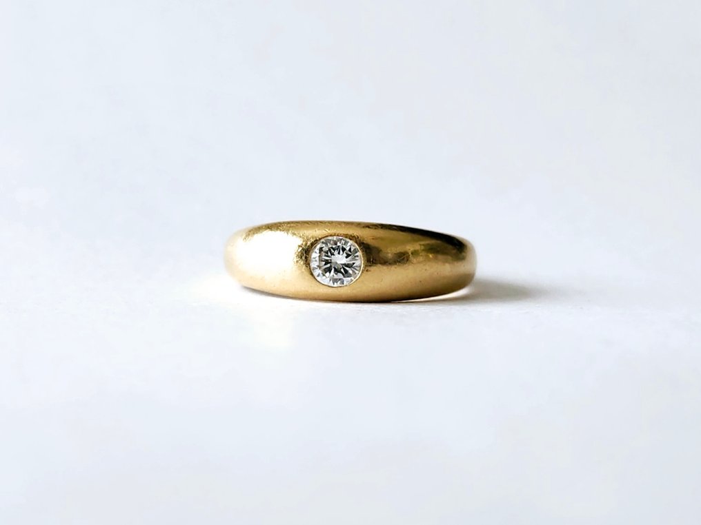 戒指 - 18 克拉 黃金 -  0.25ct. tw. 鉆石 (天然)  #1.0