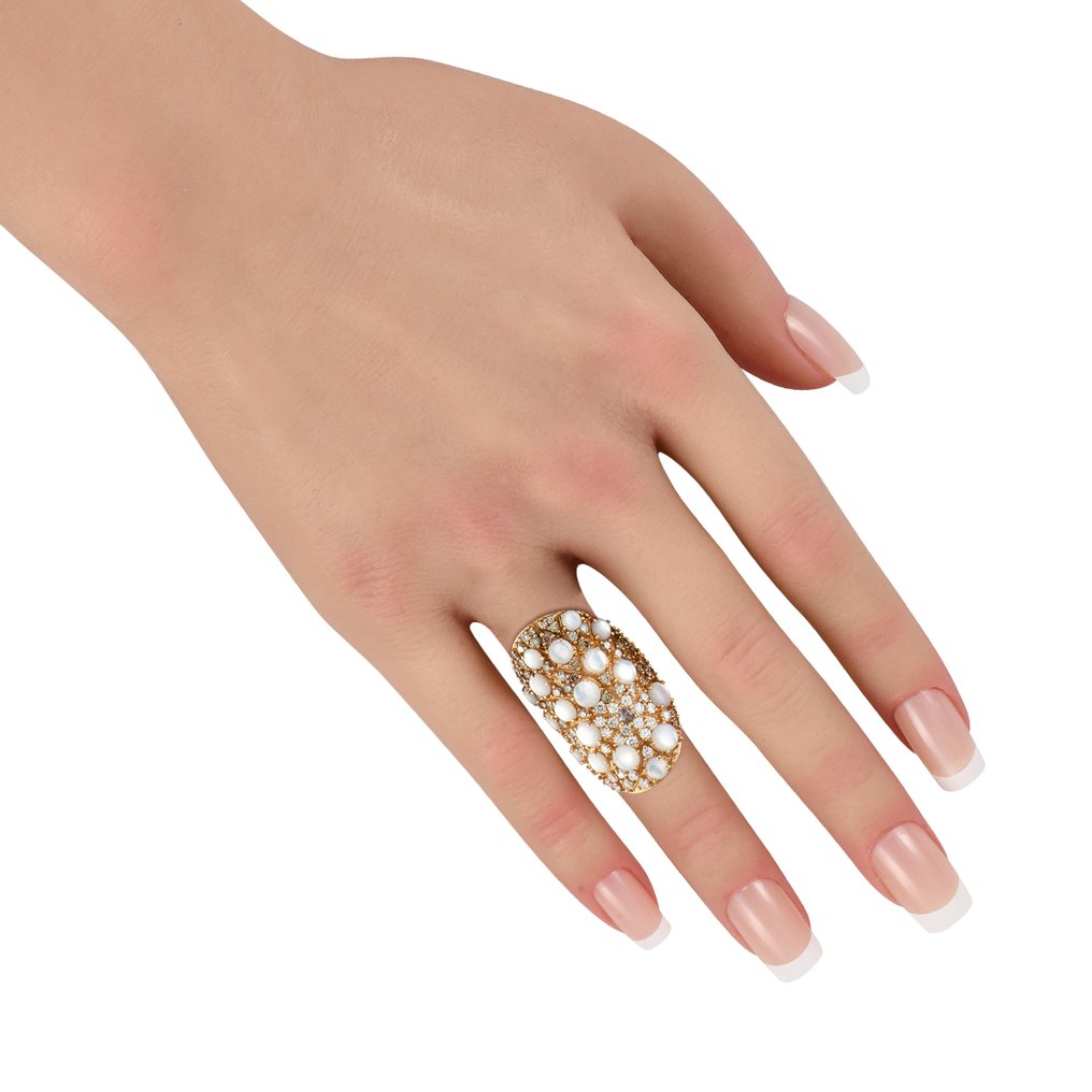 Pasquale Bruni - Bague - 18 carats Bague Mandala en or jaune 18 carats, diamant de 2,65 ct et nacre., Or jaune - 2.65ct. tw. #2.1