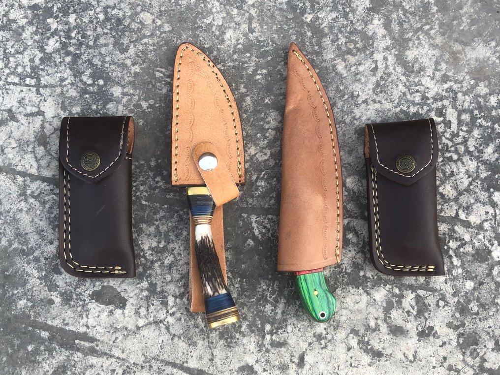 Coltello da cucina - Coltelli artigianali prestigiosi per Skinners e utility, in acciaio forgiato, corno di cervo, osso, - Nord America - (SK24) #4.3