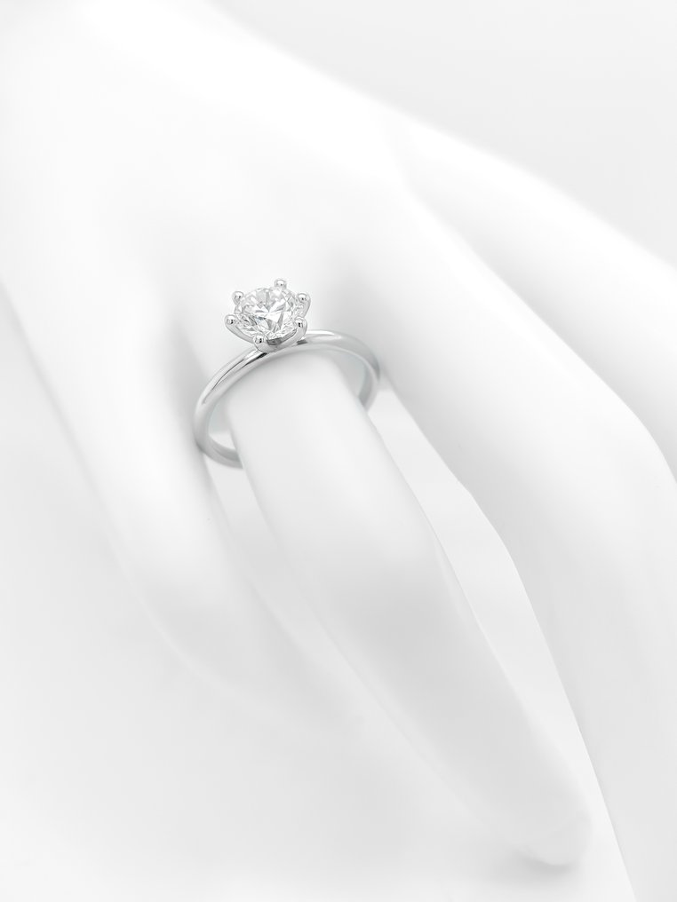 Δαχτυλίδι - 14 καράτια Λευκός χρυσός, Ε/VS2 -  1.01ct. tw. Διαμάντι (Φυσικό) - Πιστοποιητικό IGI #3.2