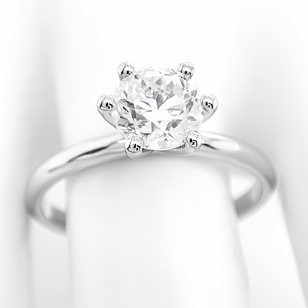 Δαχτυλίδι - 14 καράτια Λευκός χρυσός, Ε/VS2 -  1.01ct. tw. Διαμάντι (Φυσικό) - Πιστοποιητικό IGI #1.0