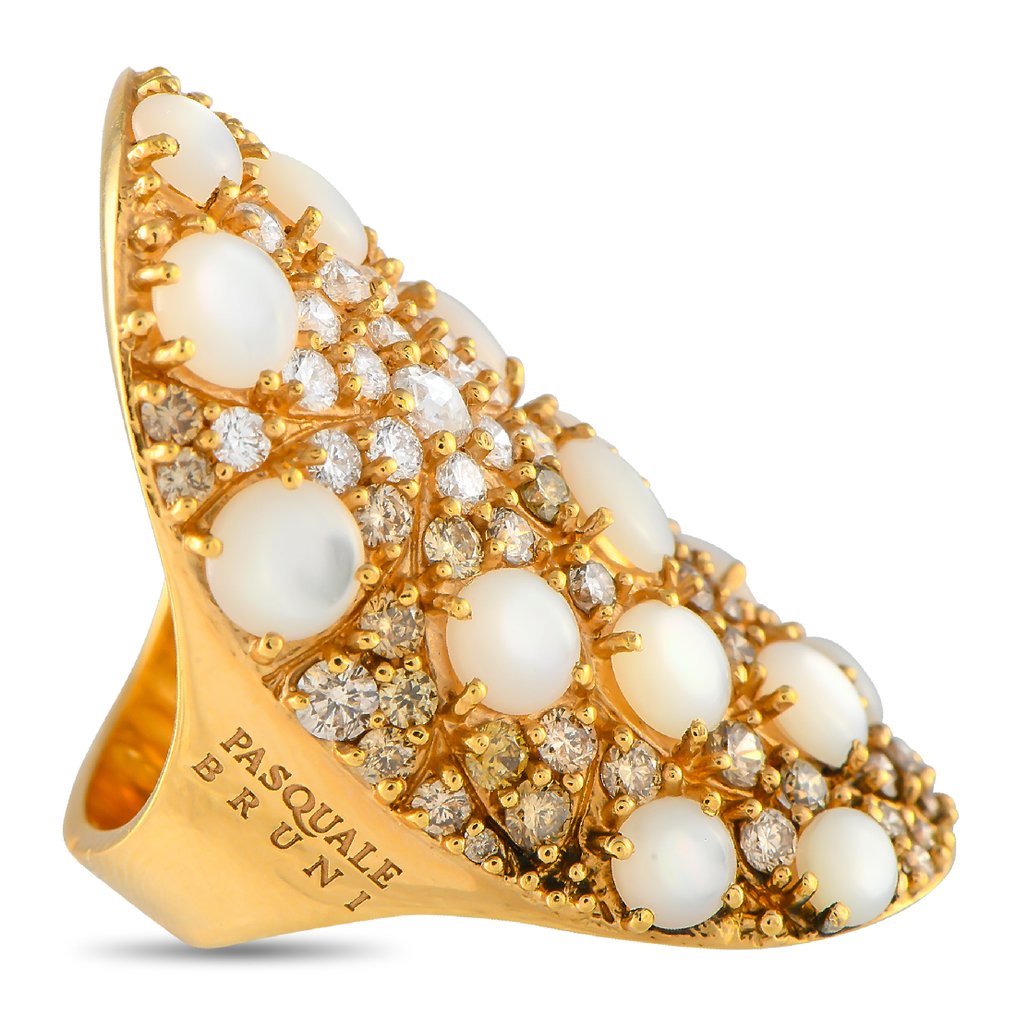 Pasquale Bruni - Bague - 18 carats Bague Mandala en or jaune 18 carats, diamant de 2,65 ct et nacre., Or jaune - 2.65ct. tw. #3.2