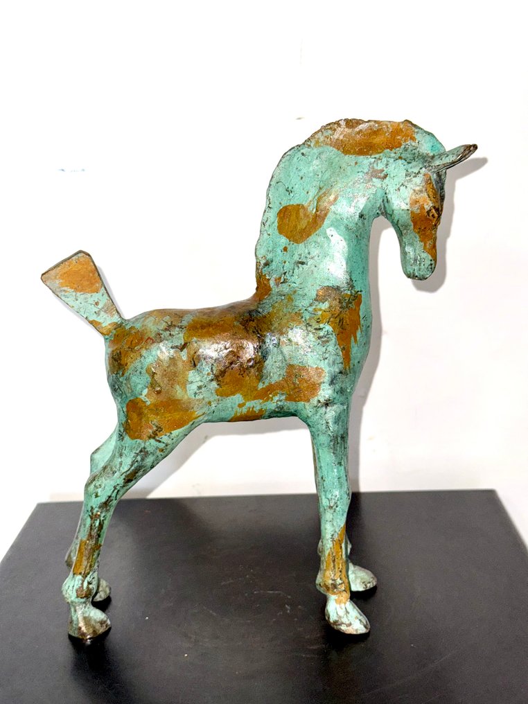 Abdoulaye Derme - Γλυπτό, Cheval - 24.5 cm - Μπρούντζος #1.0