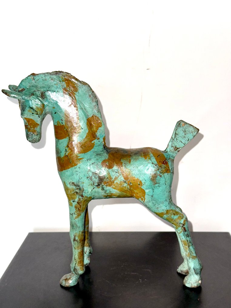 Abdoulaye Derme - Γλυπτό, Cheval - 24.5 cm - Μπρούντζος #1.0