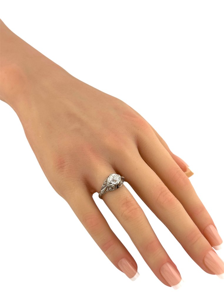 戒指 鉑金, 华丽的艺术装饰风格铂金与钻石戒指,重1.15克拉 - 1.15ct. tw. 鉆石 (天然) - 鉆石 #3.2