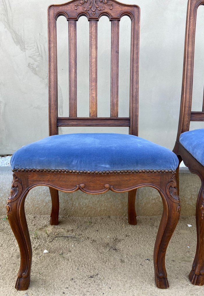 椅子 (3) - 木, 纺织品 - 3把Louis XV椅子 #1.0