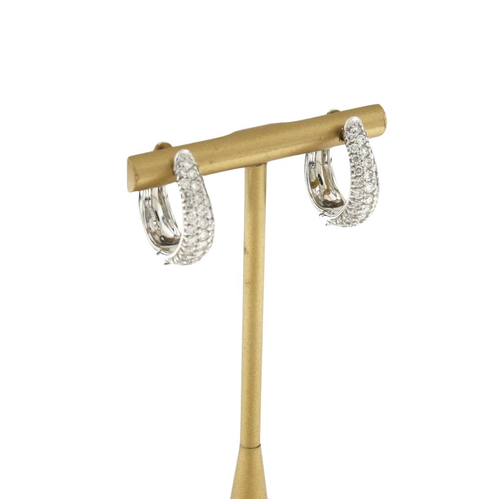 Bibigi - Σκουλαρίκια - 18 καράτια Λευκός χρυσός -  0.92ct. tw. Διαμάντι (Φυσικό)  #1.0