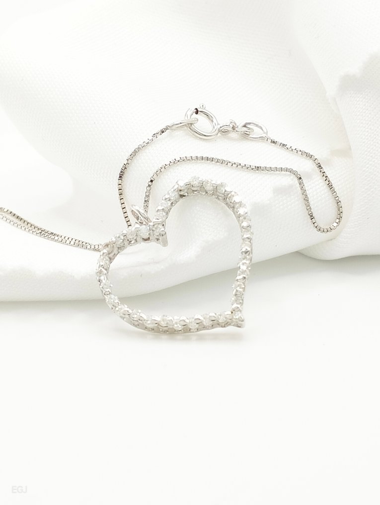 没有保留价 - 项链 - 14K包金 白金 钻石 (天然) #3.2