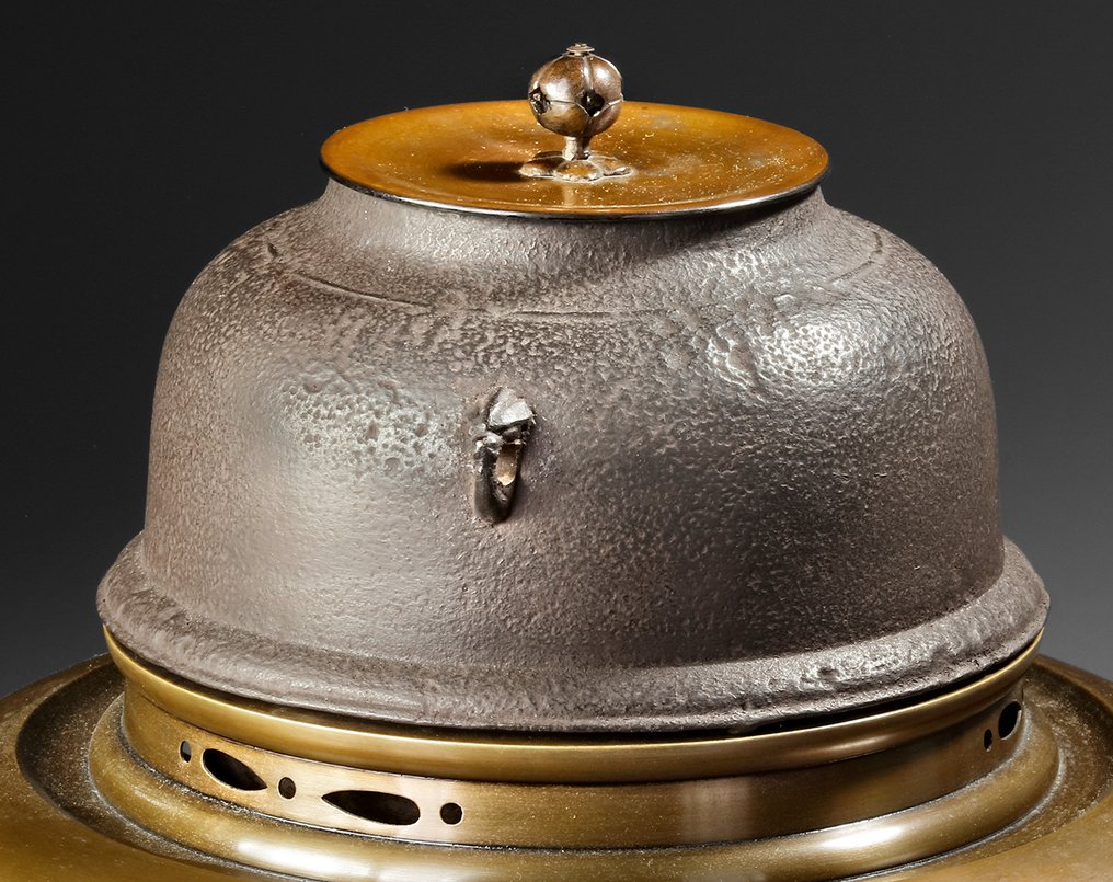Chagama 茶釜（铁制茶壶） - 青銅色, 鐵（鑄） - 日本 - 昭和中期（20世纪中期） #4.3