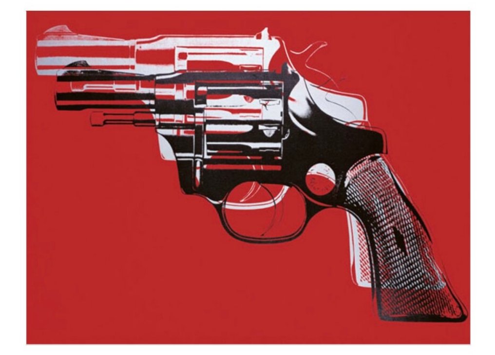 Andy Warhol - “Gun, 1981-1982 (white and black on red)“. - Δεκαετία του 1980 #2.1