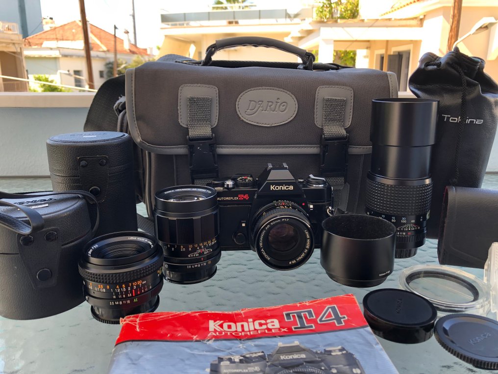 Konica Autoreflex T4 + 3 Hexanon lenses + Tokona + acc. multiple items | 模拟相机 #1.0