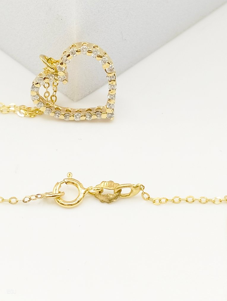 Zonder minimumprijs - Halsketting - 14 karaat Geel goud Diamant (Natuurlijk) #3.2