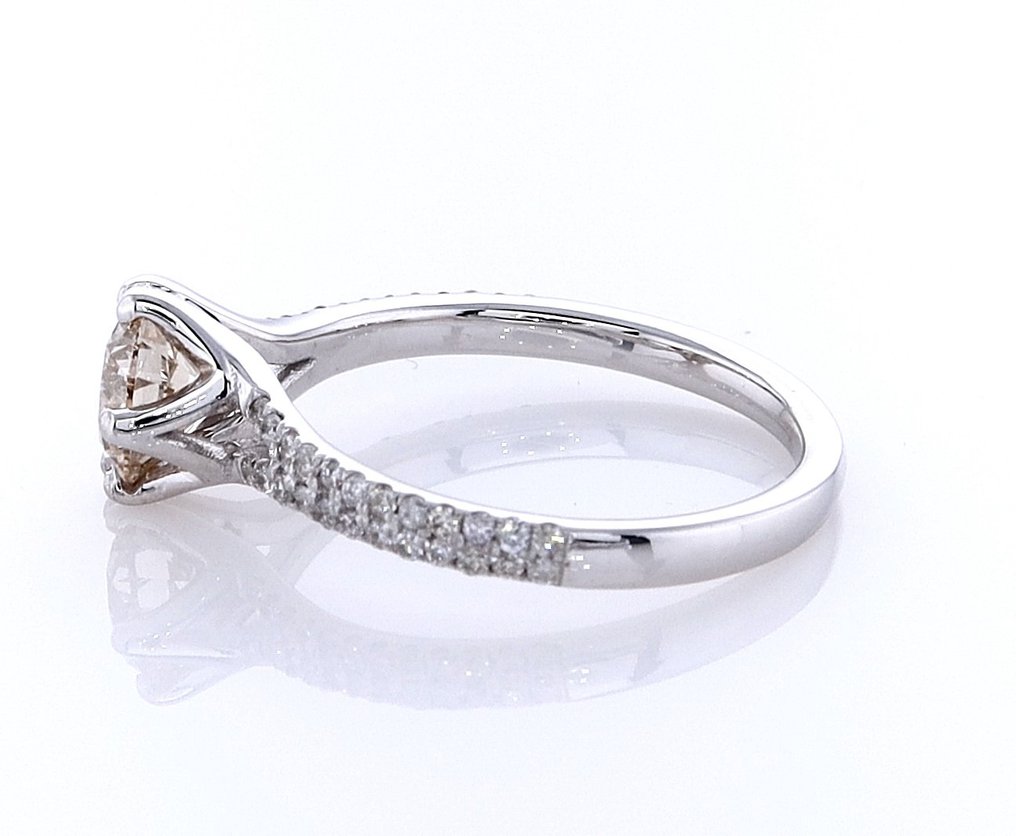 没有保留价 - 戒指 - 14K包金 白金 -  1.15ct. tw. 钻石 (天然色彩的) - 钻石 #4.3