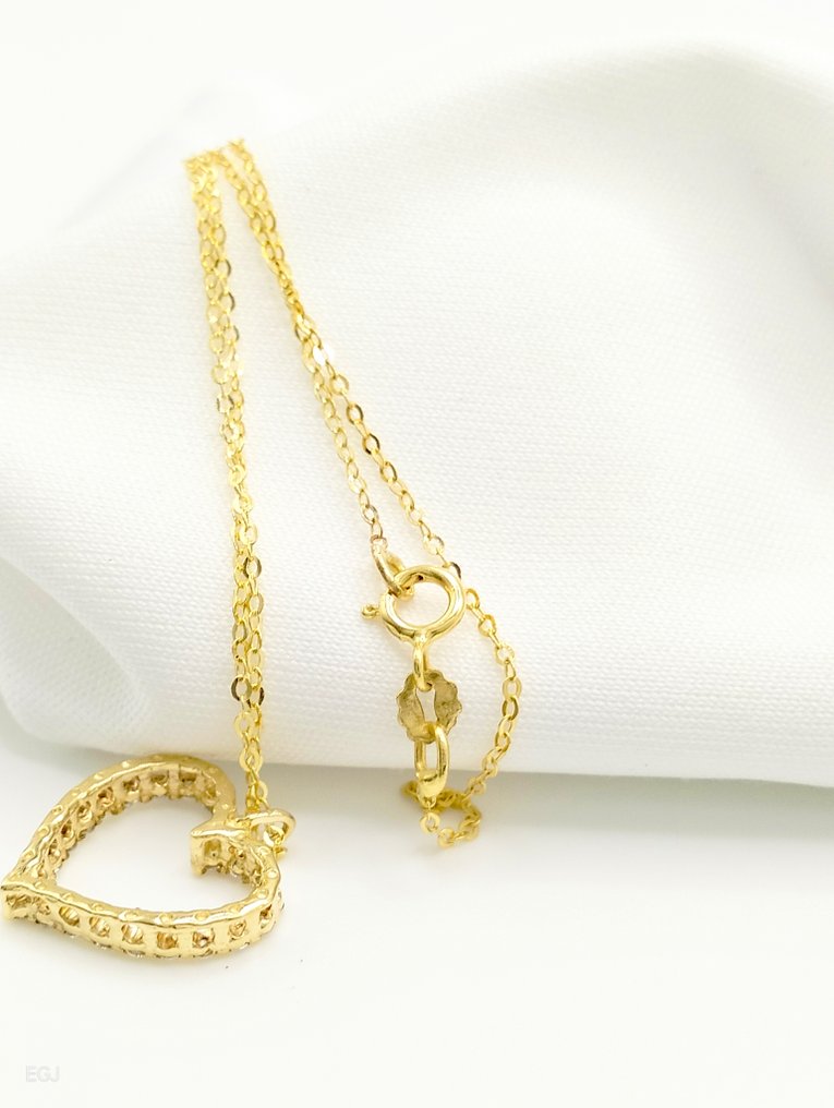 Zonder minimumprijs - Halsketting - 14 karaat Geel goud Diamant (Natuurlijk) #4.3