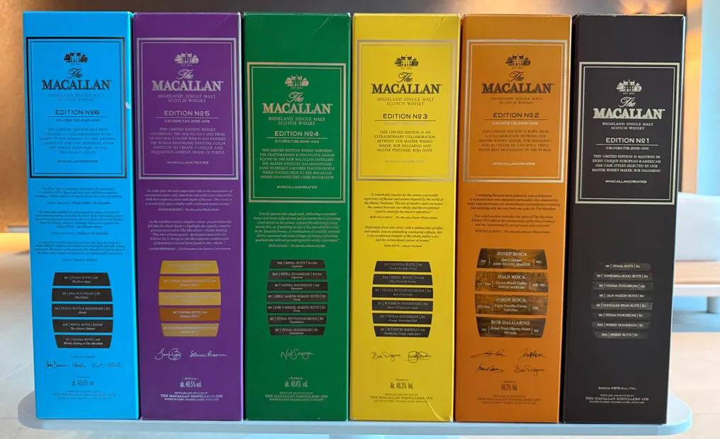 Macallan Edition No. 1 - No. 2 - No. 3 - No. 4 - No. 5 - No. 6 - 700ml - 6 bottles #3.2