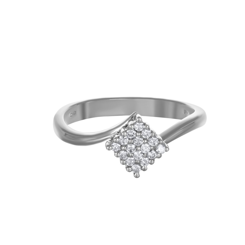Inel - 18 ct. Aur alb -  0.24ct. tw. Diamant (Natural)  #2.1