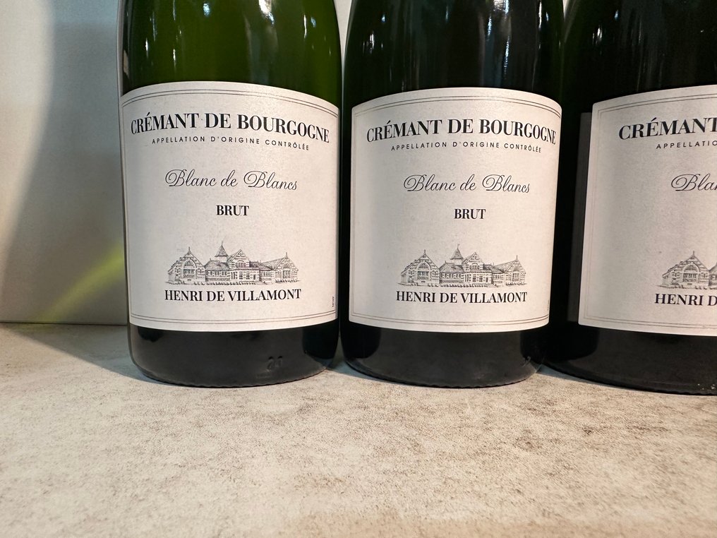 Henri de Villamont, Cremant de Bourgogne Blanc de Blancs - Burgunder Brut - 6 Flasker (0,75 l) #1.0