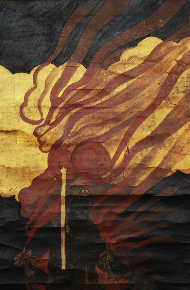 非常精美的不动明王画作,包括tomobako(箱子) - 真丝 - 日本 - Edo Period (1600-1868) #1.0