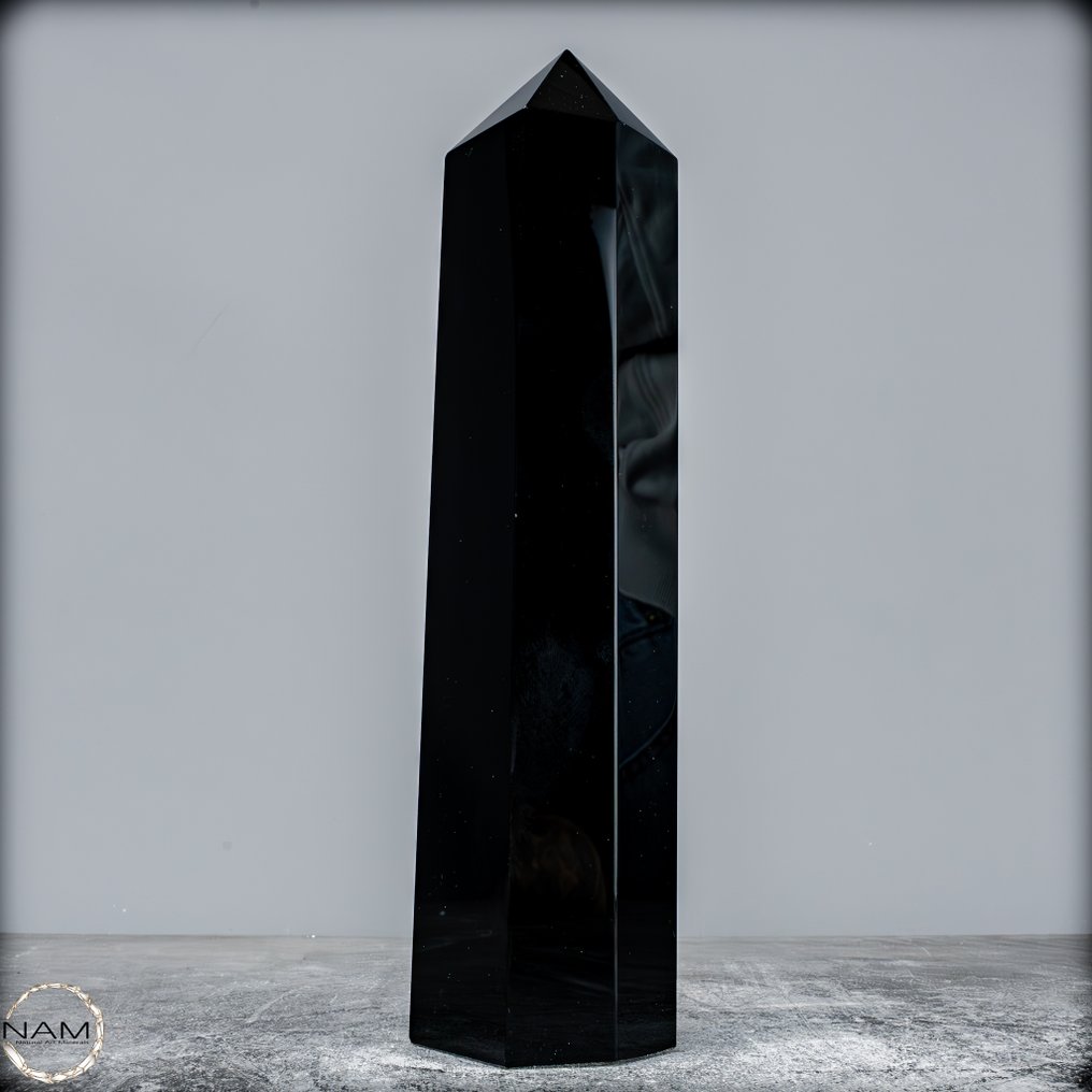 Obsidian negru de calitate superioară naturală Obelisc- 1189.31 g #2.1