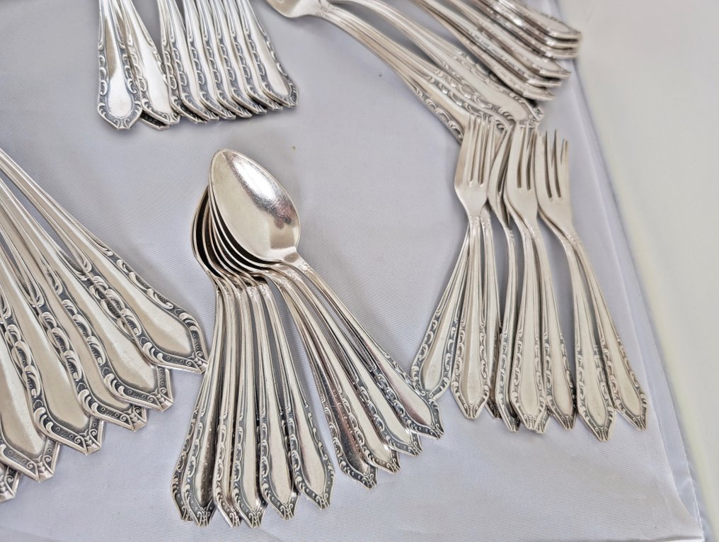 Solingen 100 - Servizio di posate (115) - 10 persone - Art Deco - Placcato argento - Bellissimo set di posate #4.3