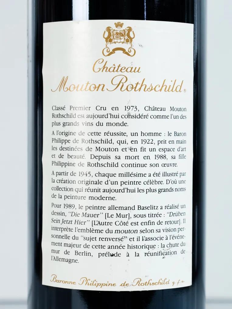 1989 Château Mouton Rothschild - Pauillac 1er Grand Cru Classé - 1 Bottle (0.75L) #4.3
