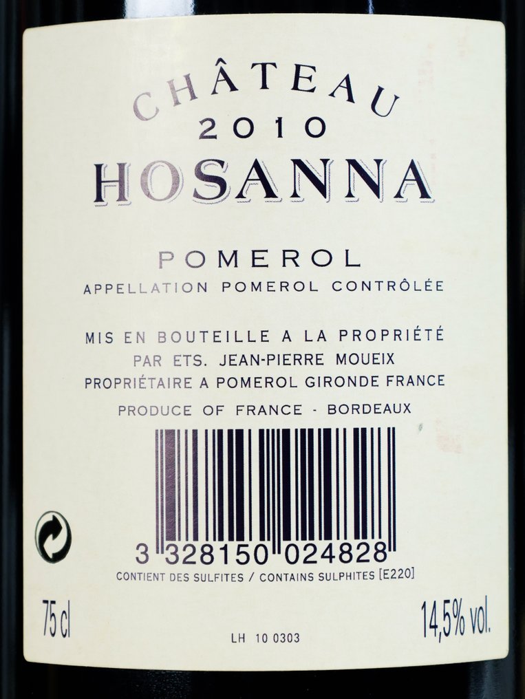 2010 Château Hosanna - Pomerol - 1 Pullo (0.75L) #3.2