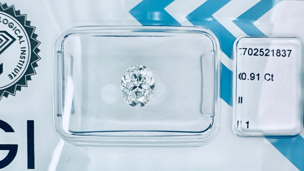 1 pcs 钻石  (天然)  - 0.91 ct - 椭圆形 - I - I1 内含一级 - 国际宝石研究院（IGI） - （自然） #3.2