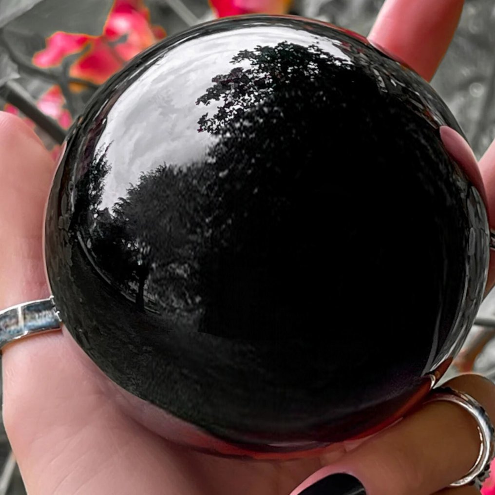 Sfera in Ossidiana Nera – Messico - Altezza: 60 mm - Larghezza: 60 mm- 280 g #2.1