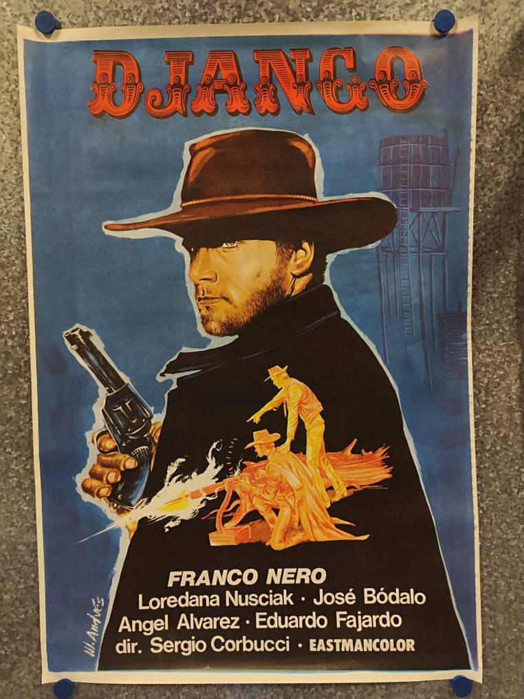Django - Franco Nero - Poster original Reestreno años 70 #1.0