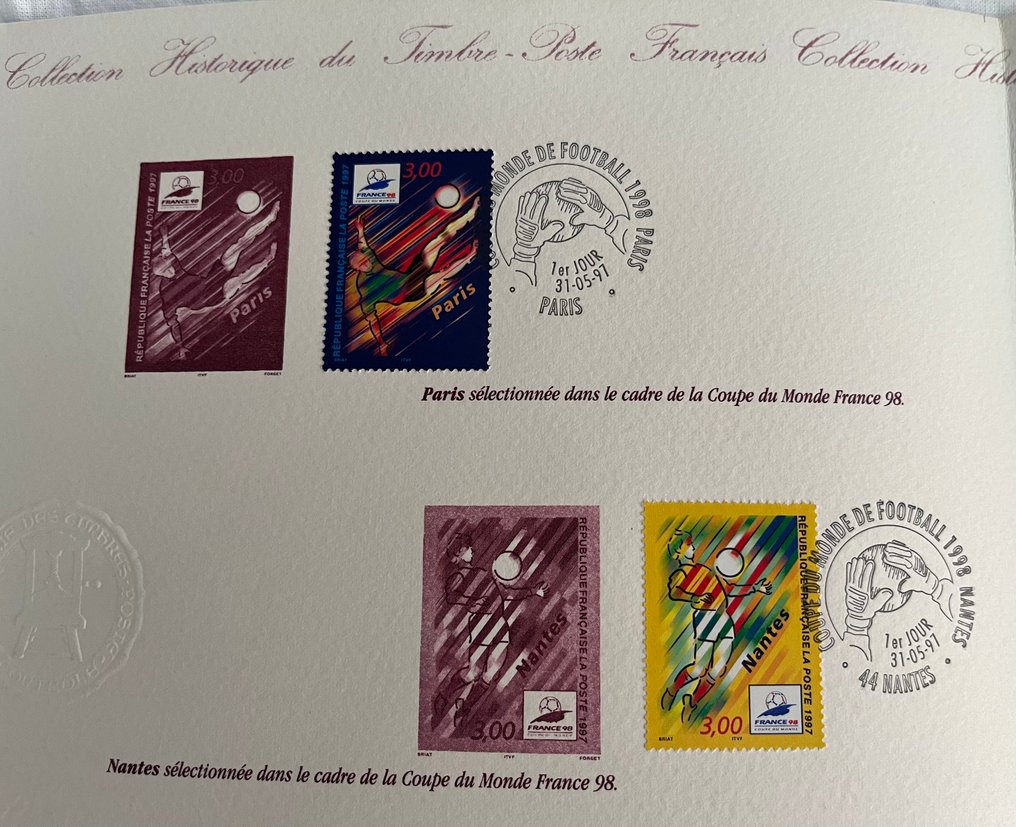 VM i fodbold - 1998 - frimærker  #2.1