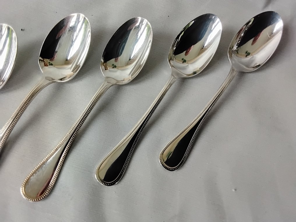 Christofle - Spoon (12) - pearls - Silverplated #1.0