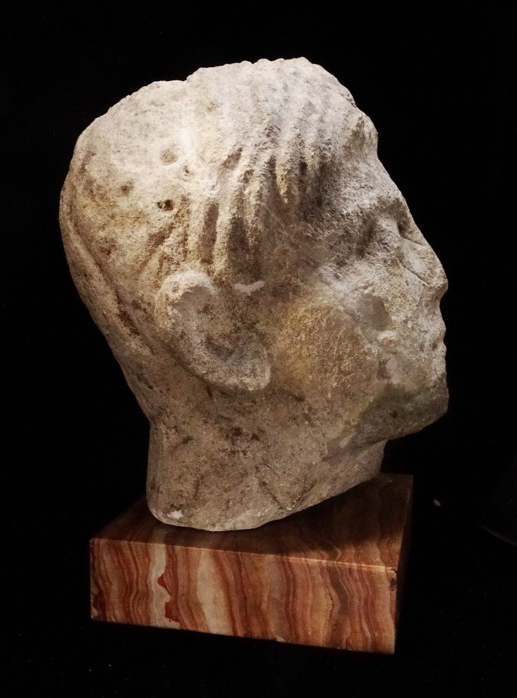 Αρχαία Ρωμαϊκή - Κεφάλι του Julius Claudius σε ασβεστόλιθο (10 π.Χ. / 54 μ.Χ.) - Ολόσωμο - ύψος 27 εκ. #3.2