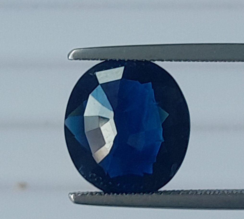 1 pcs  Blauw Saffier  - 8.01 ct - GEM-TECH Istituto Gemmologico #1.0