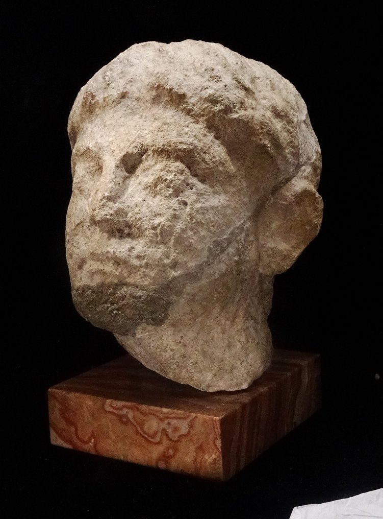 Αρχαία Ρωμαϊκή - Κεφάλι του Julius Claudius σε ασβεστόλιθο (10 π.Χ. / 54 μ.Χ.) - Ολόσωμο - ύψος 27 εκ. #4.3