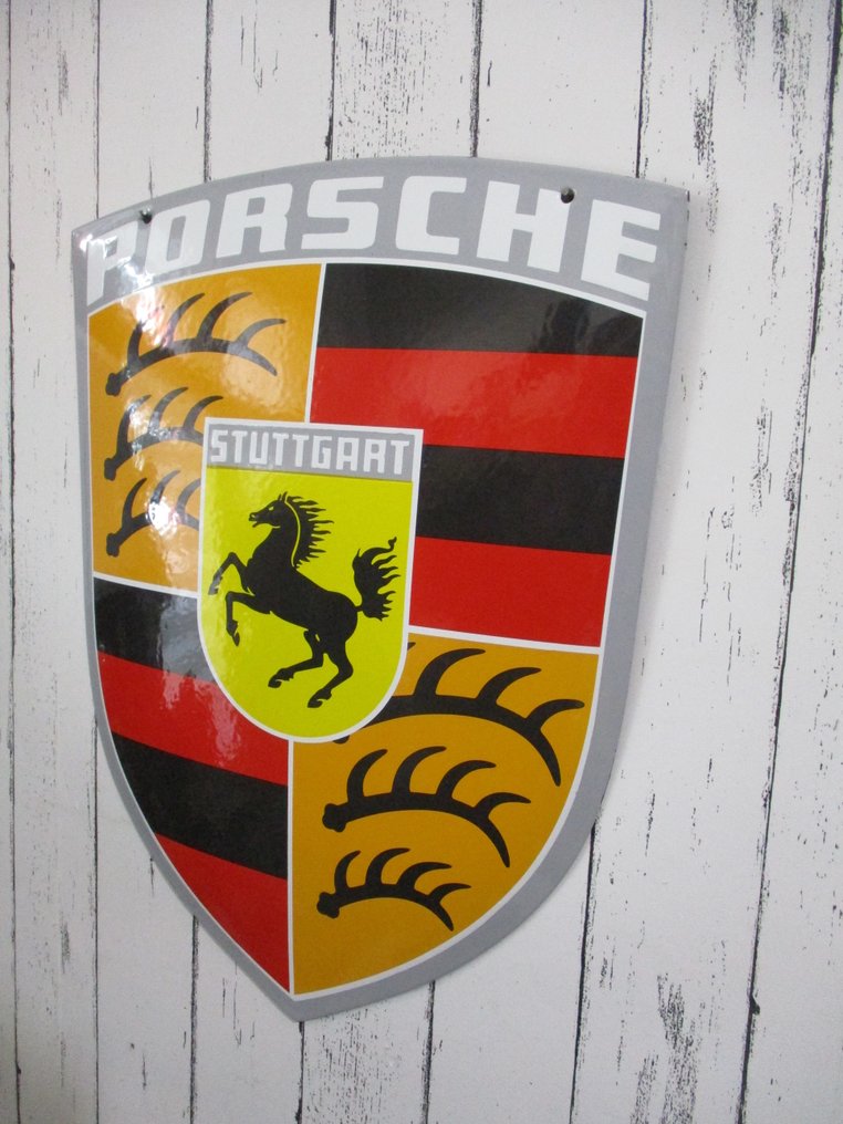Aço esmaltado antigo motivo - Sinal de esmalte - Esmalte, com motiv antigo Porsche #1.0
