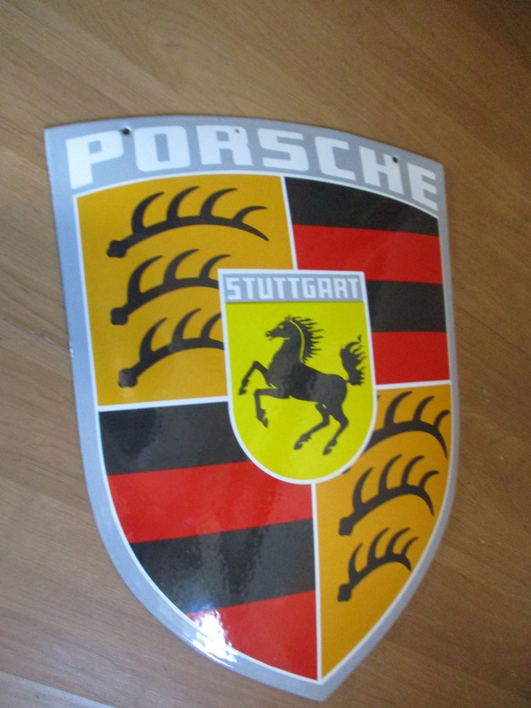 搪瓷钢旧图案 - 珐琅标志 - 搪瓷, 配备老款保时捷 #3.2