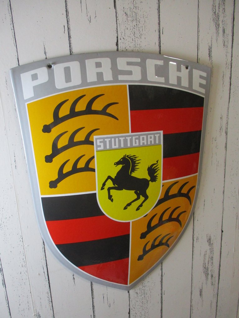 Aço esmaltado antigo motivo - Sinal de esmalte - Esmalte, com motiv antigo Porsche #3.2
