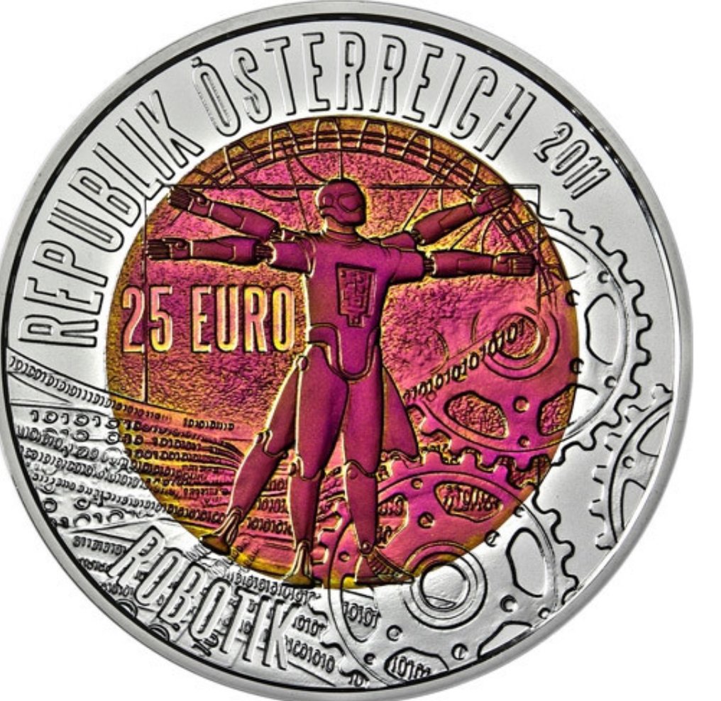 Austria. 25 Euro 2011 "Robotik" NIOB Proof  (Senza prezzo di riserva) #1.0