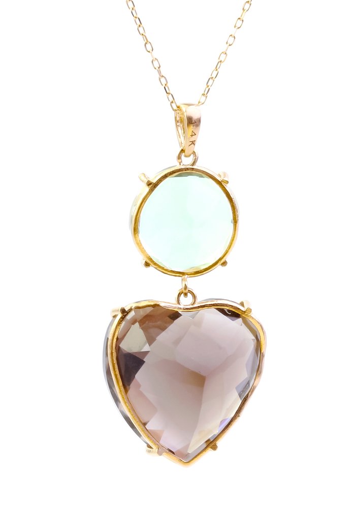 Sans Prix de Réserve - Collier - 14 carats Or jaune Topaze - Quartz #4.3