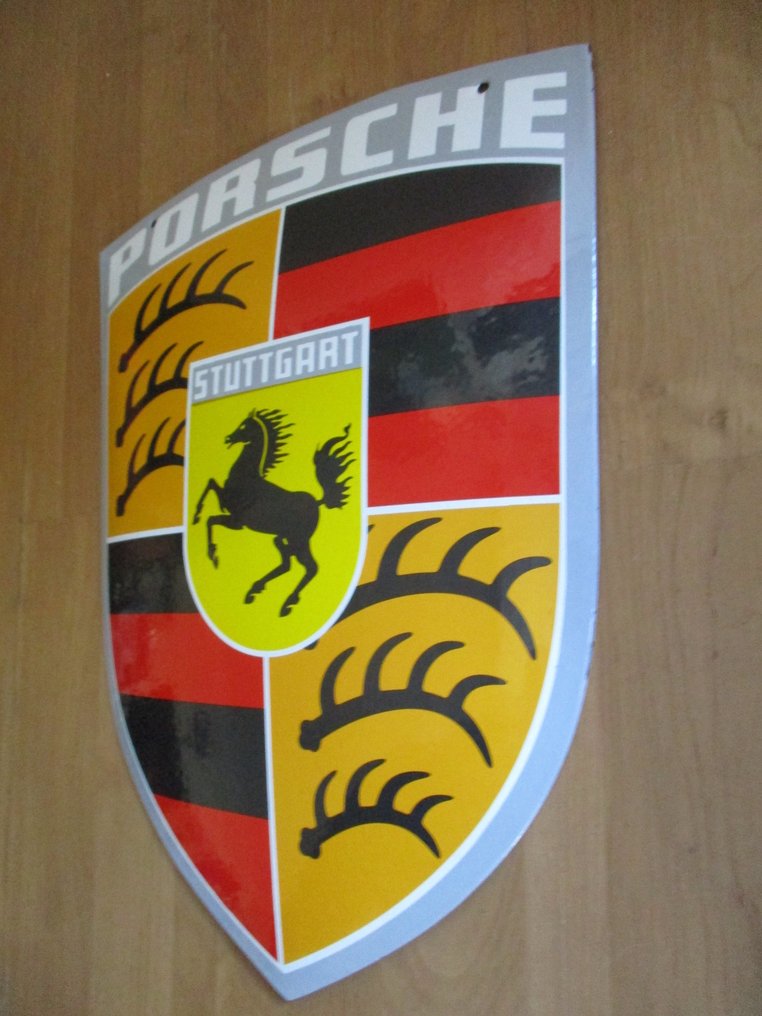搪瓷钢旧图案 - 珐琅标志 - 搪瓷, 配备老款保时捷 #2.1