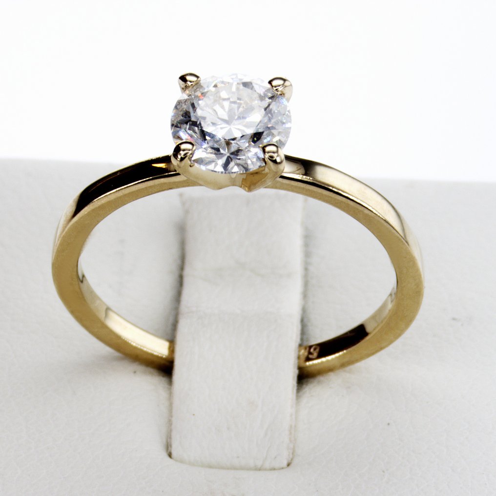 χωρίς τιμή ασφαλείας - Δαχτυλίδι αρραβώνων - 14 καράτια Κίτρινο χρυσό - 1.04ct. tw. Διαμάντι (Φυσικό) #1.0