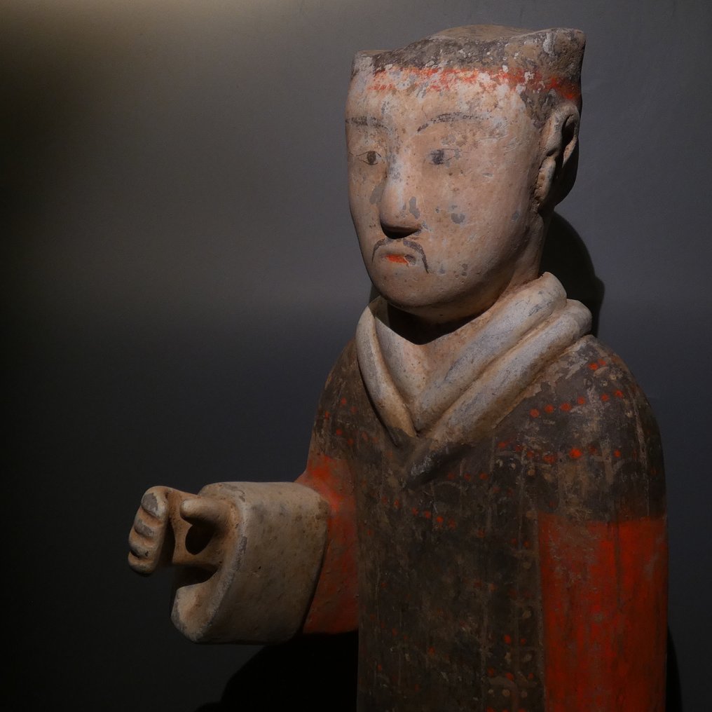 Αρχαία Κινέζικη, δυναστεία των Han Terracotta Πολεμιστής με πανοπλία. 54 εκ. ύψος. 2ος - 1ος αιώνας π.Χ. #2.1