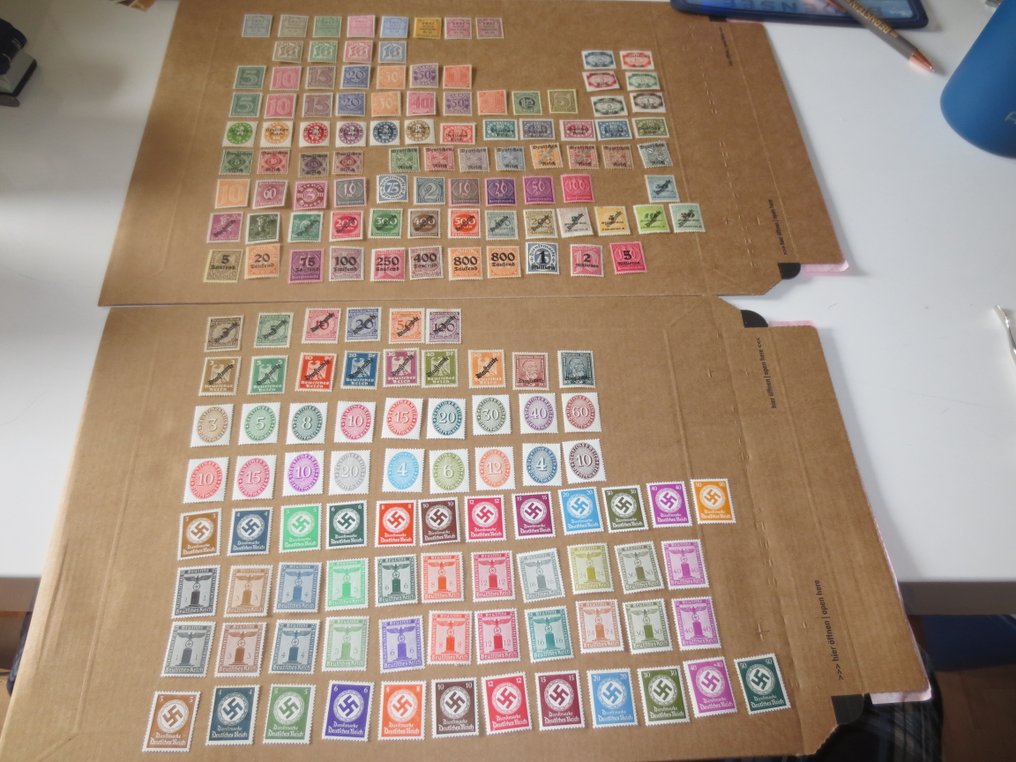 德意志帝國 1903/1944 - 德国帝国公务邮票收藏，几乎未使用，包括魏玛时期和第三帝国。 - ex Michel D1 / D177 #1.0