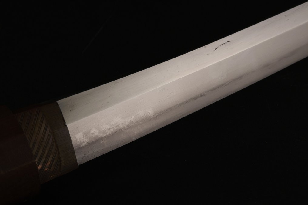 Ξίφος - Wakizashi by Choshuju Kiyotsugu (長州住清次) – Plain Wooden Storage Scabbard with Cloth Bag - Ιαπωνία - Τέλη της περιόδου Edo #1.0