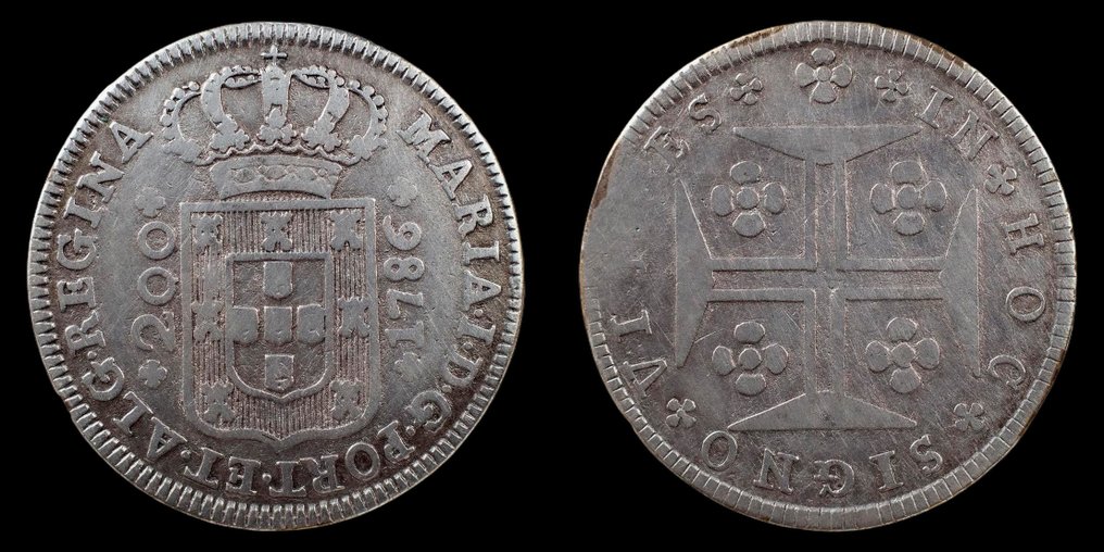 Portogallo. D. Maria I (1786-1799). 12 Vinténs (240 Reis) 1786 - Rara #2.1