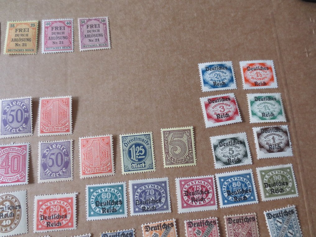 德意志帝國 1903/1944 - 德国帝国公务邮票收藏，几乎未使用，包括魏玛时期和第三帝国。 - ex Michel D1 / D177 #4.3